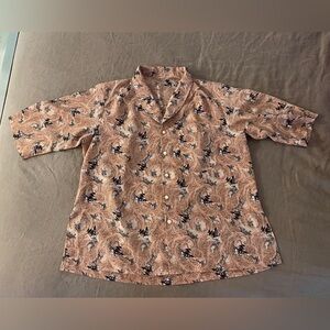 Light pink floral button down no tags fits like a women’s large